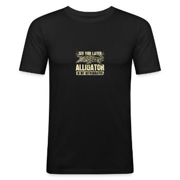 Gator Hunting, à plus tard Alligator Hunter - T-shirt près du corps Homme - noir - Devant - Nik (191cm)