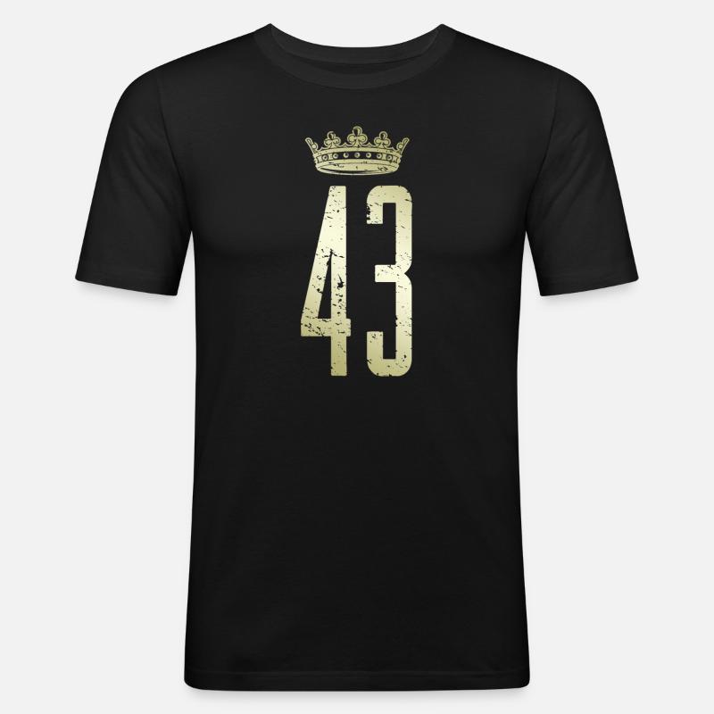 43 Nummer Krone - Männer Slim Fit T-Shirt - Schwarz