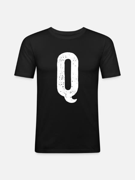 Q Letter - Men's Slim Fit T-Shirt - black