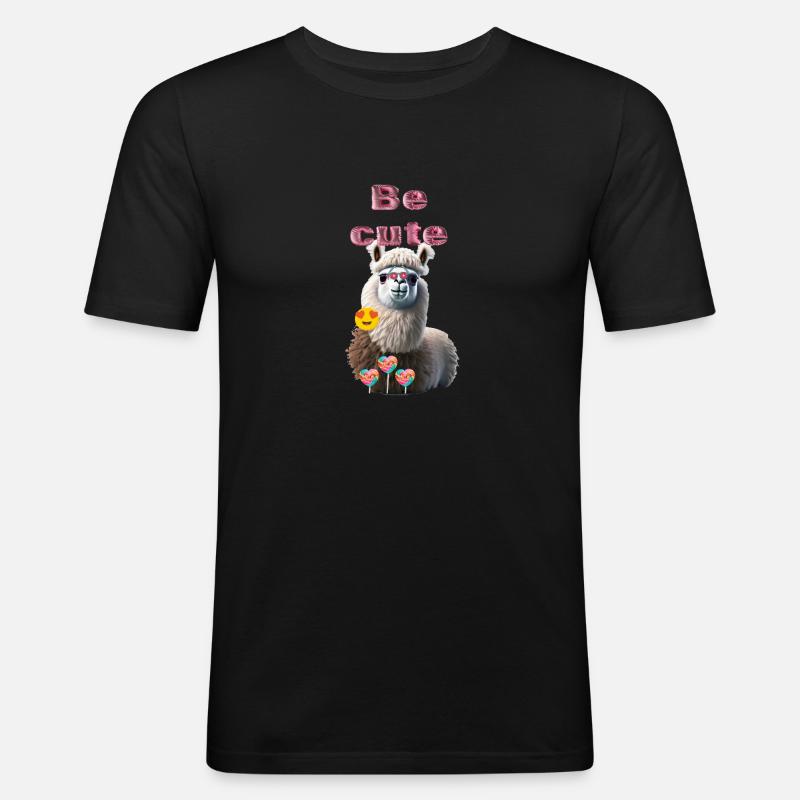 Be Cute - Männer Slim Fit T-Shirt - Schwarz