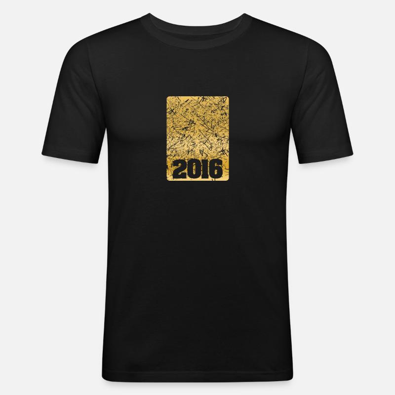 2016 - Männer Slim Fit T-Shirt - Schwarz