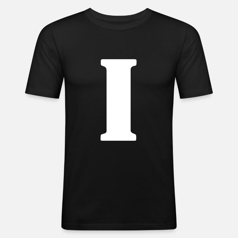I - Männer Slim Fit T-Shirt - Schwarz