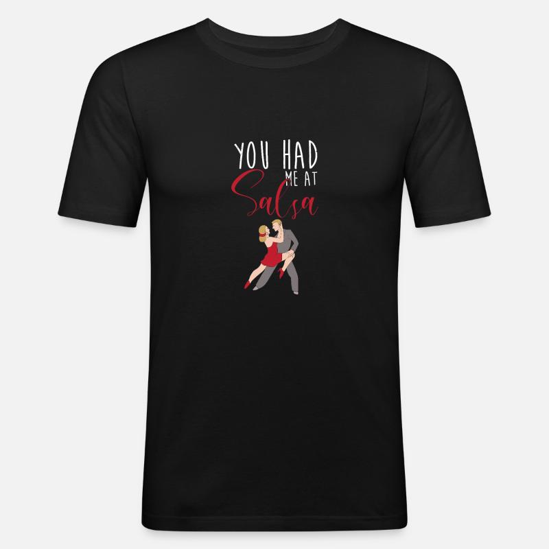 Danseuse de salsa Danseuse - T-shirt près du corps Homme - noir