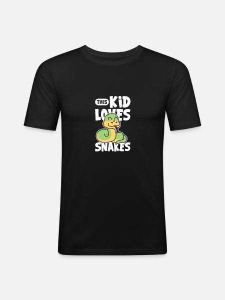 Herpetologist Snakes Reptile Lover Snake - Men's Slim Fit T-Shirt - black