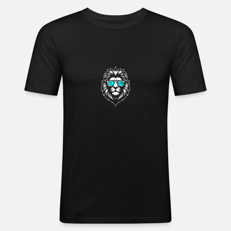 Löwe Florian - Männer Slim Fit T-Shirt - Schwarz