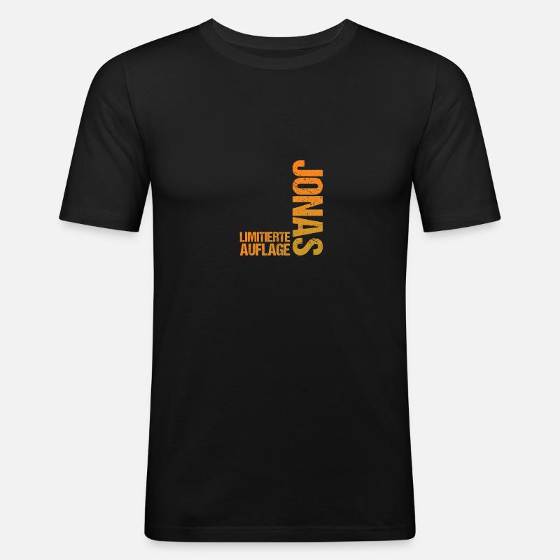 Jonas - Männer Slim Fit T-Shirt - Schwarz