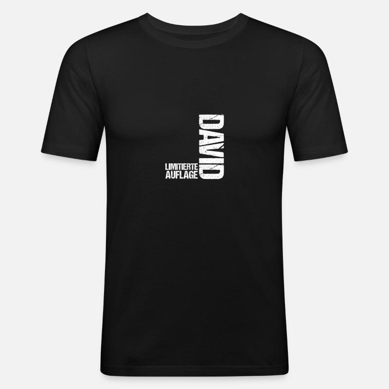 David - Männer Slim Fit T-Shirt - Schwarz