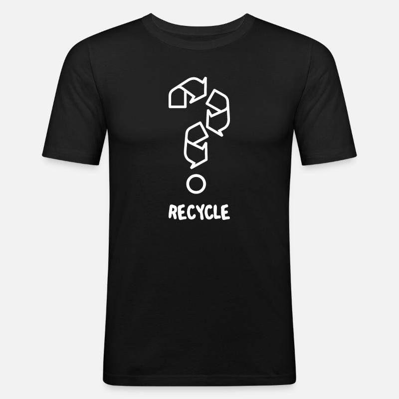 Recyceln (dunkel) - Männer Slim Fit T-Shirt - Schwarz