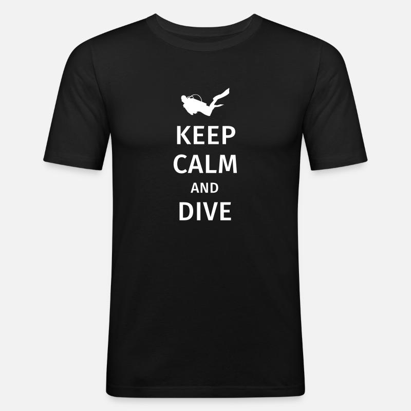keep calm and dive - Men's Slim Fit T-Shirt - black