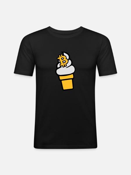 Bitcoin-Cream - Men's Slim Fit T-Shirt - black