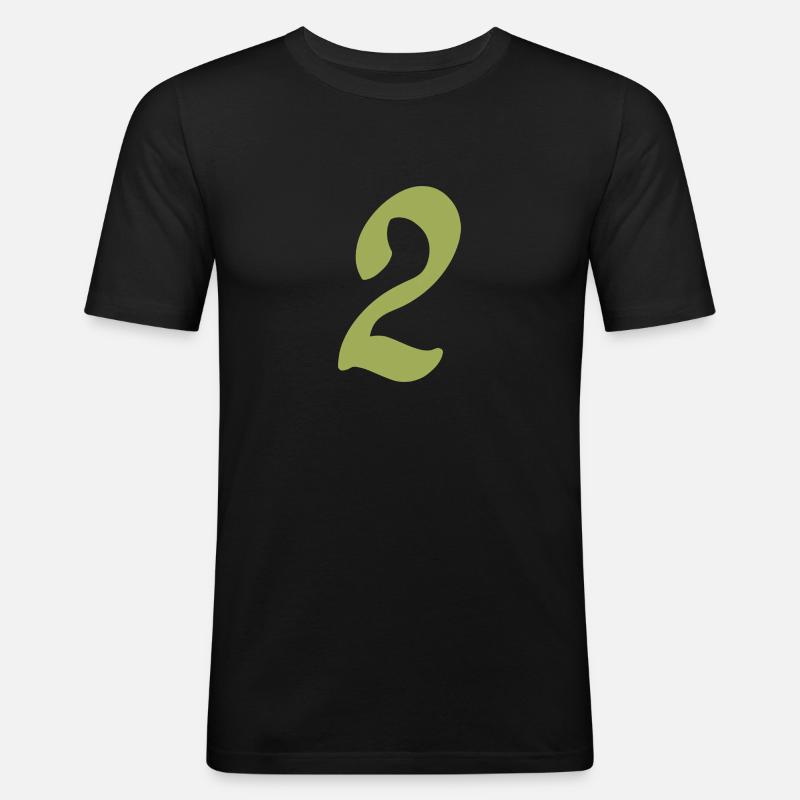 2 - Männer Slim Fit T-Shirt - Schwarz