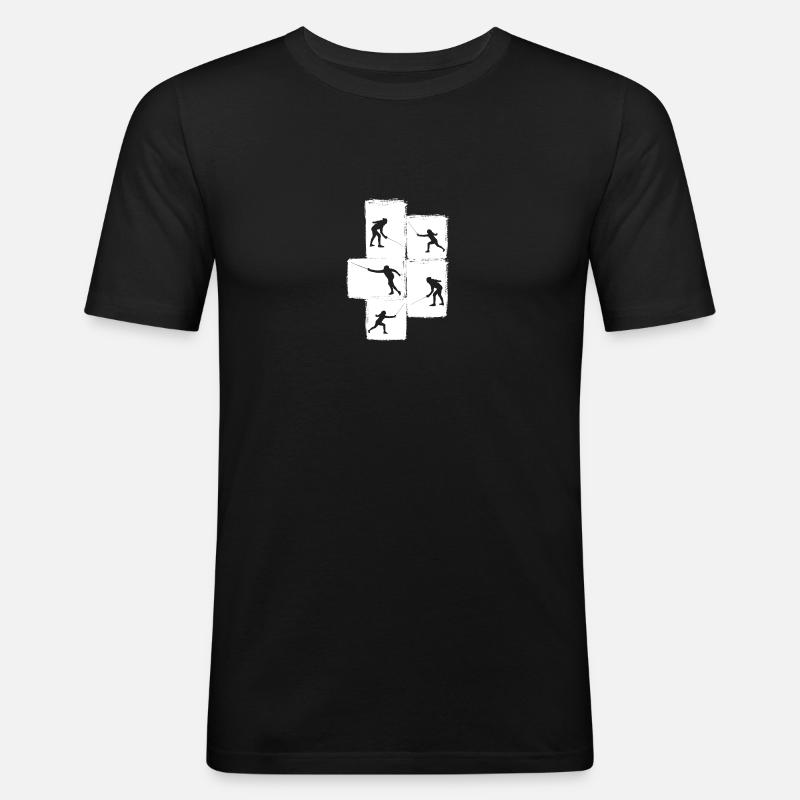 Fechter Fechten - Männer Slim Fit T-Shirt - Schwarz