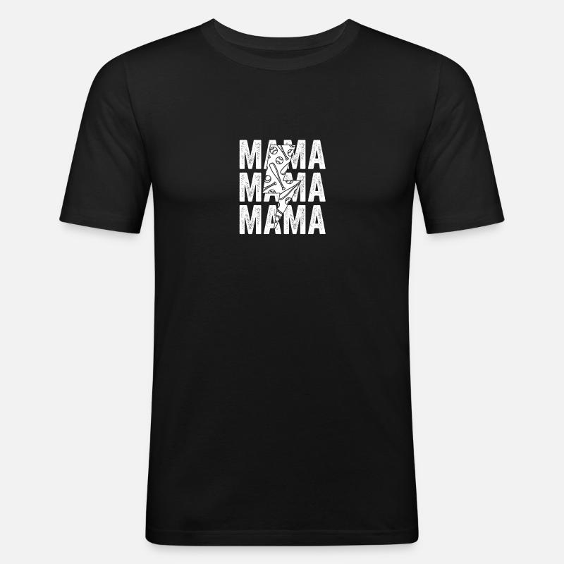 Baseballspieler Mama Mutter Baseball - Männer Slim Fit T-Shirt - Schwarz