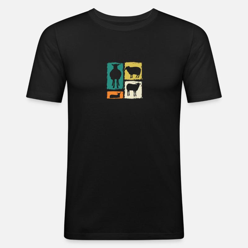 Schäfer Schaf - Männer Slim Fit T-Shirt - Schwarz