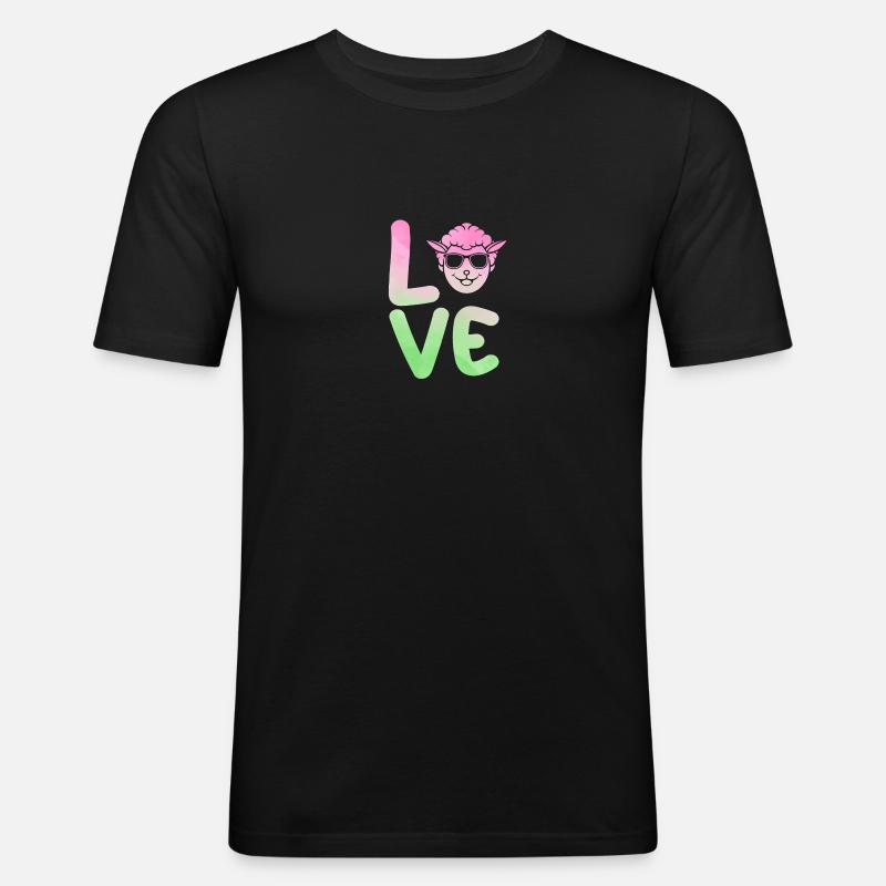Schäfer Schaf - Männer Slim Fit T-Shirt - Schwarz