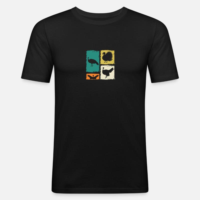 Truthahn - Männer Slim Fit T-Shirt - Schwarz