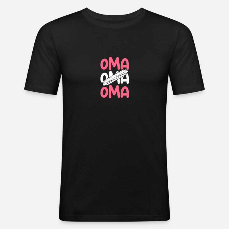 Harmonica Granny Harmonica - Men's Slim Fit T-Shirt - black