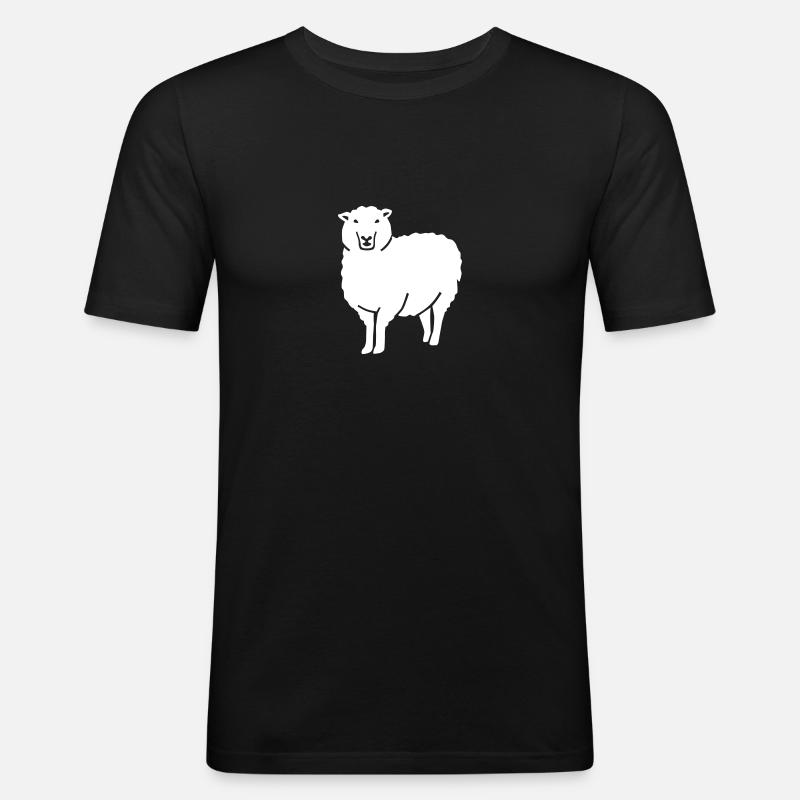 Schaf - Männer Slim Fit T-Shirt - Schwarz