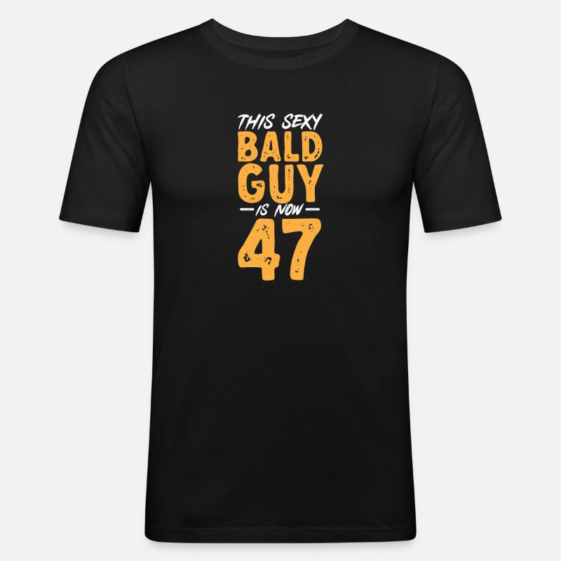 Glatze Kahlköpfigkeit Bart Glatzkopf - Männer Slim Fit T-Shirt - Schwarz