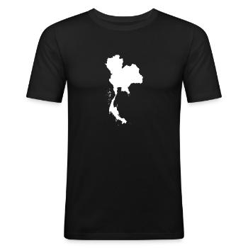 Thailand - Männer Slim Fit T-Shirt - Schwarz - Vorne - Nik (191cm)