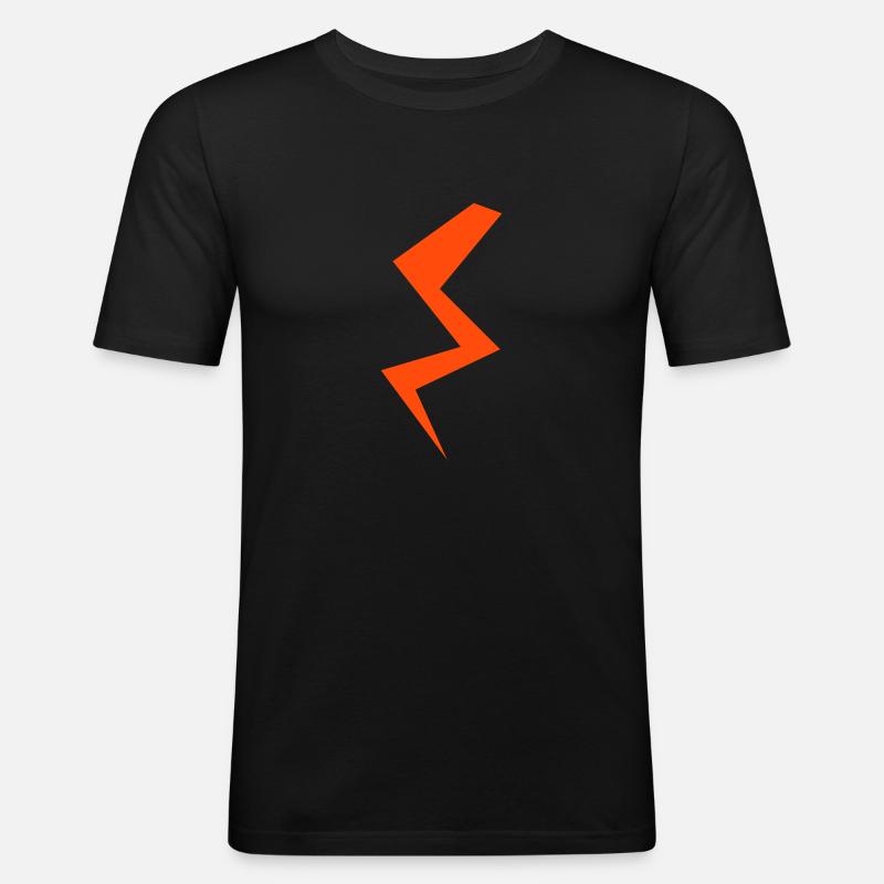 Blitzes - Männer Slim Fit T-Shirt - Schwarz