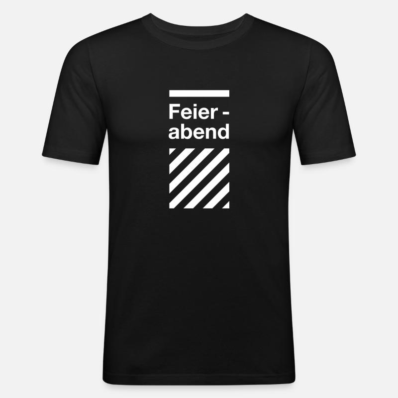 Feierabend - White - Männer Slim Fit T-Shirt - Schwarz