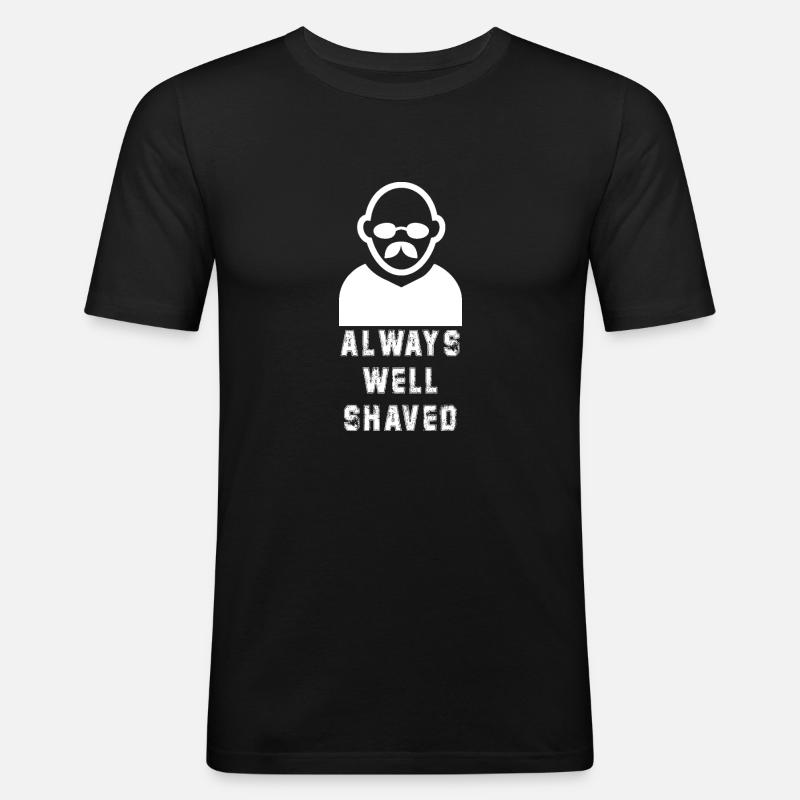 well shaved - Männer Slim Fit T-Shirt - Schwarz