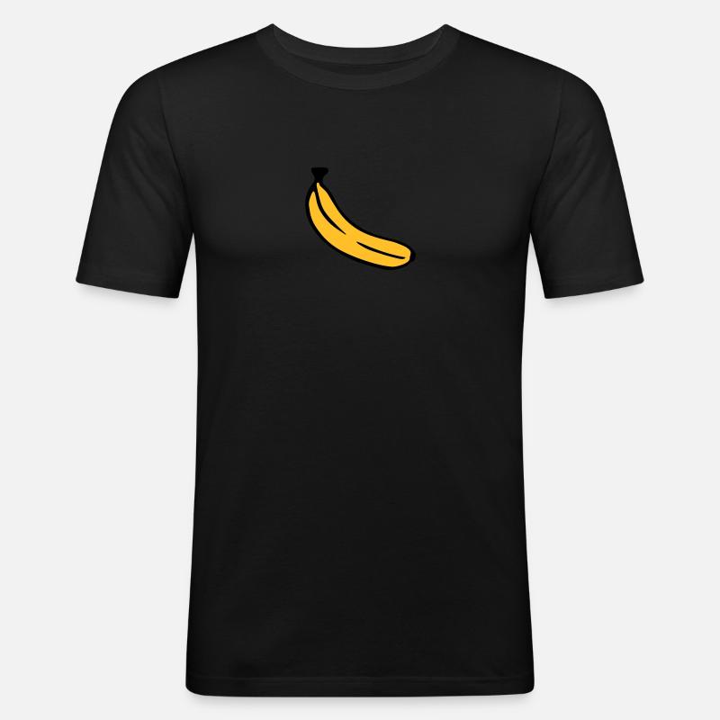 Banane - Männer Slim Fit T-Shirt - Schwarz
