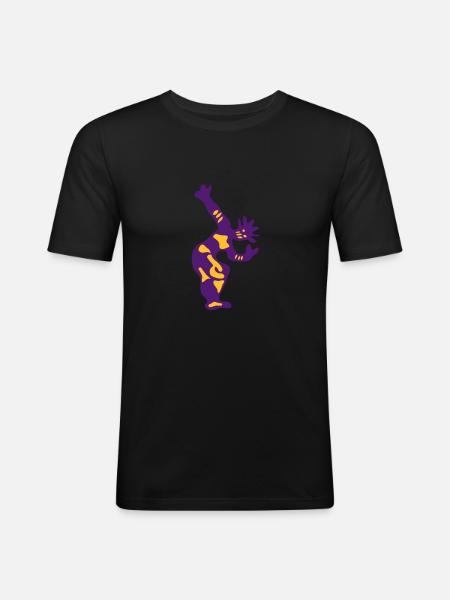 African dancing silhouette dance1 - Men's Slim Fit T-Shirt - black