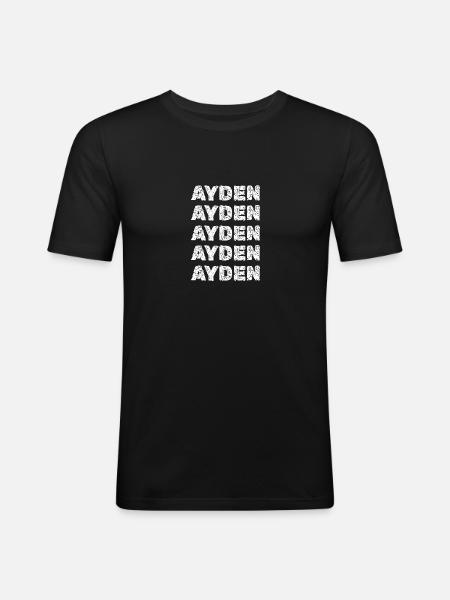 Voornaam Ayden - Mannen slim fit T-shirt - zwart
