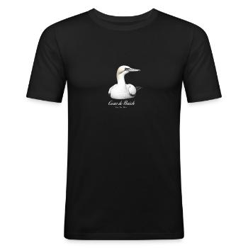 Northern Gannet of the Seven Islands by Coeur de Breizh - Men's Slim Fit T-Shirt - black - Front - Nik (191cm)