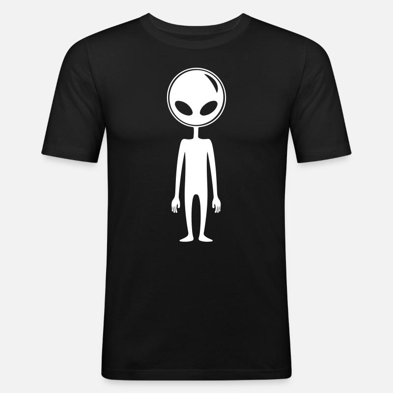 Alien Außerirdischer - Männer Slim Fit T-Shirt - Schwarz