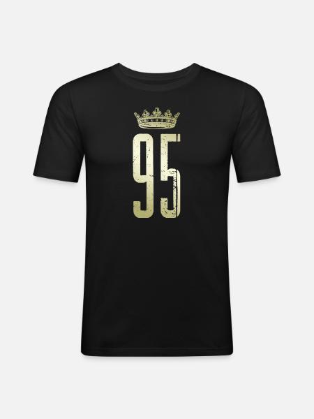 95 Number Crown - Men's Slim Fit T-Shirt - black
