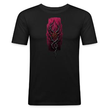 Thorned Elegance: Rose Amongst Thorns - Men's Slim Fit T-Shirt - black - Front - Nik (191cm)