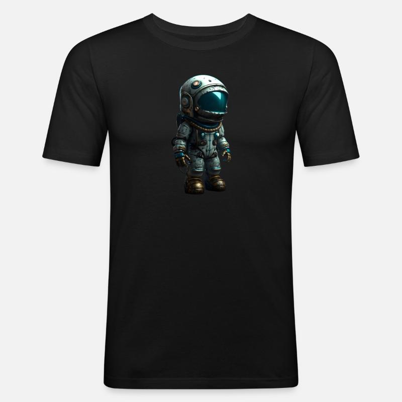 Kleiner Astronaut - Männer Slim Fit T-Shirt - Schwarz