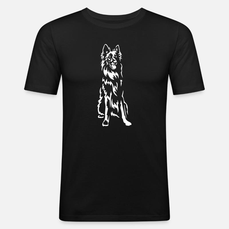 Groenendael "Black Edition" - Männer Slim Fit T-Shirt - Schwarz