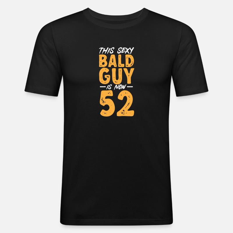 Glatze Kahlköpfigkeit Bart Glatzkopf - Männer Slim Fit T-Shirt - Schwarz