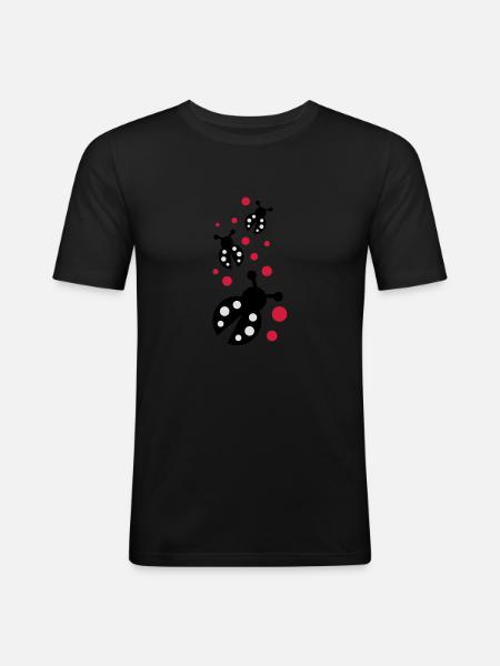 marienkaefer - Männer Slim Fit T-Shirt - Schwarz