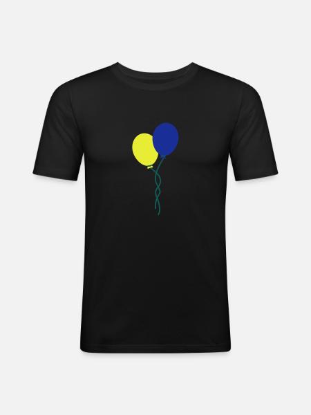 luftballons - Männer Slim Fit T-Shirt - Schwarz