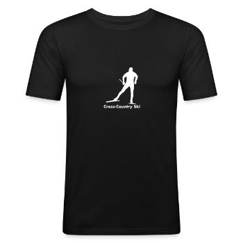 Langlauf - Männer Slim Fit T-Shirt - Schwarz - Vorne - Nik (191cm)