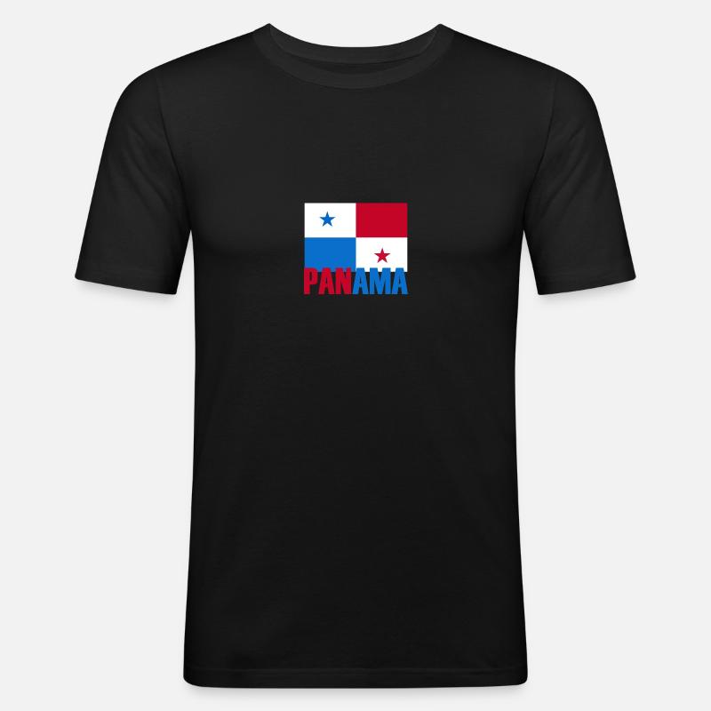 Panama - Männer Slim Fit T-Shirt - Schwarz