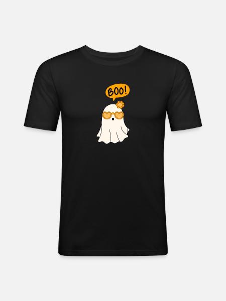 Halloween Ghost Boo - Men's Slim Fit T-Shirt - black