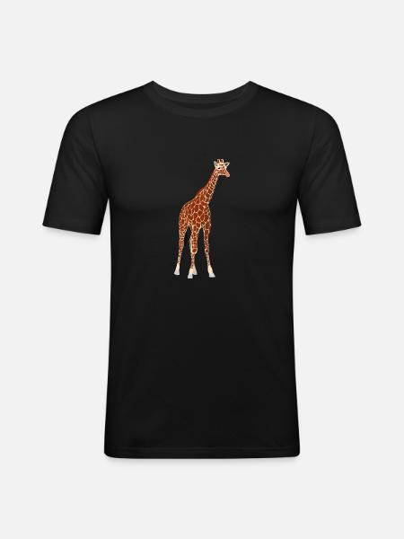 giraffe - Men's Slim Fit T-Shirt - black