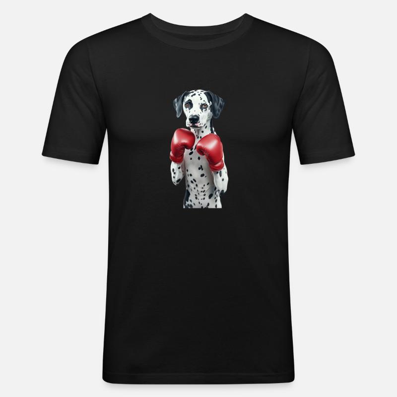 Dalmatiner - Männer Slim Fit T-Shirt - Schwarz