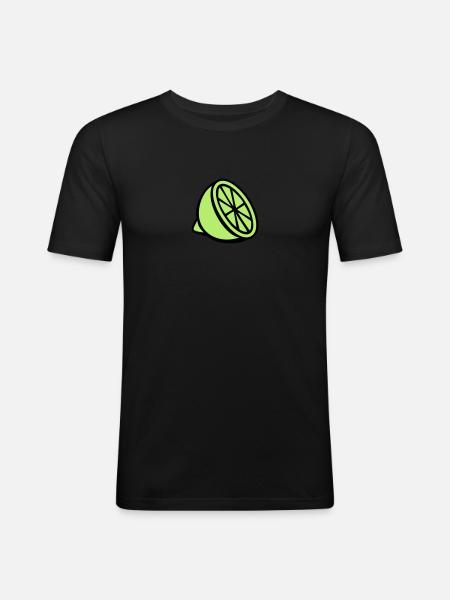 Lime - T-shirt près du corps Homme - noir