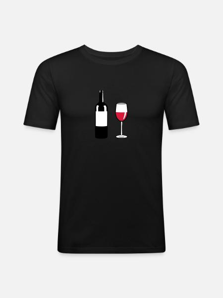 Wine Bottle - Men's Slim Fit T-Shirt - black