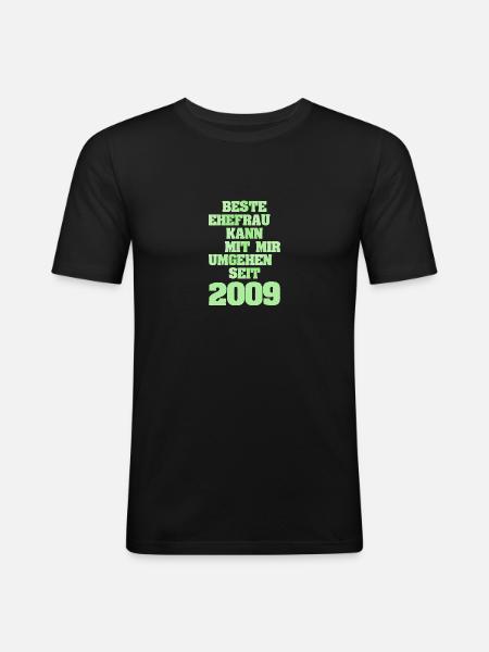 Ehefrau 2009 - Männer Slim Fit T-Shirt - Schwarz