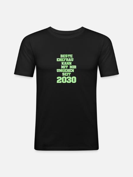 Frau 2030 - Männer Slim Fit T-Shirt - Schwarz