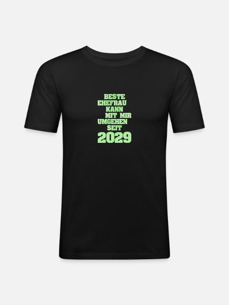 2029 - Männer Slim Fit T-Shirt - Schwarz
