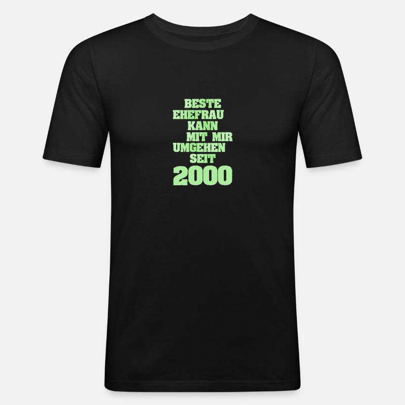 2000 - Männer Slim Fit T-Shirt - Schwarz